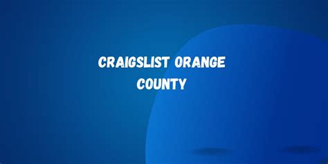 craigslsit oc